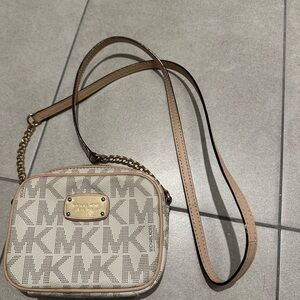 Michael Kors Monogram Cream Crossbody Bag